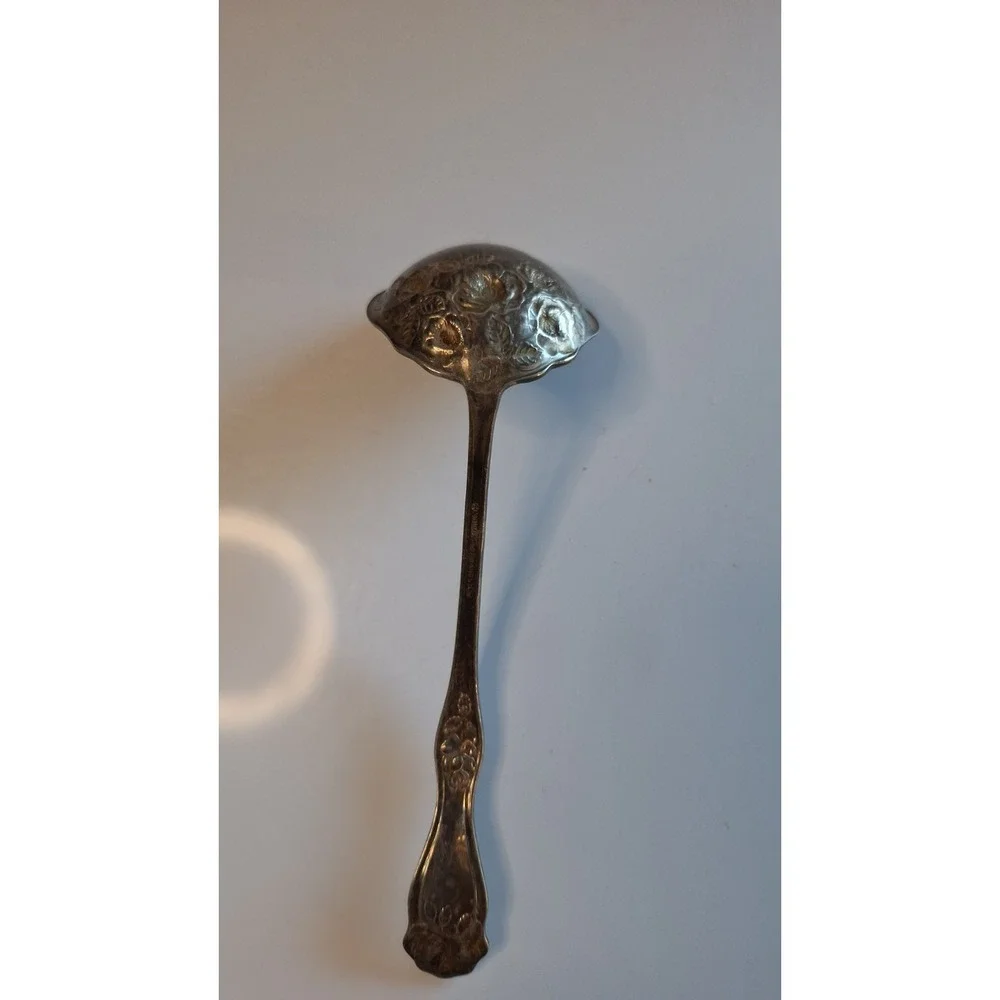 American Beauty Rose by Holmes & Edwards Silverplate Sauce Ladle 6-7